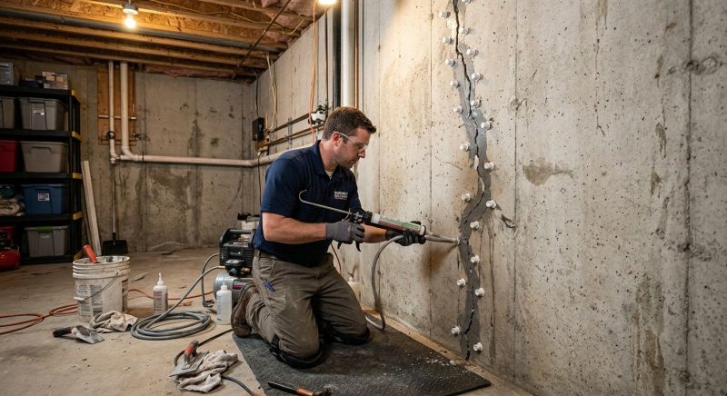 Basement Crack Repair in Redlands, CA