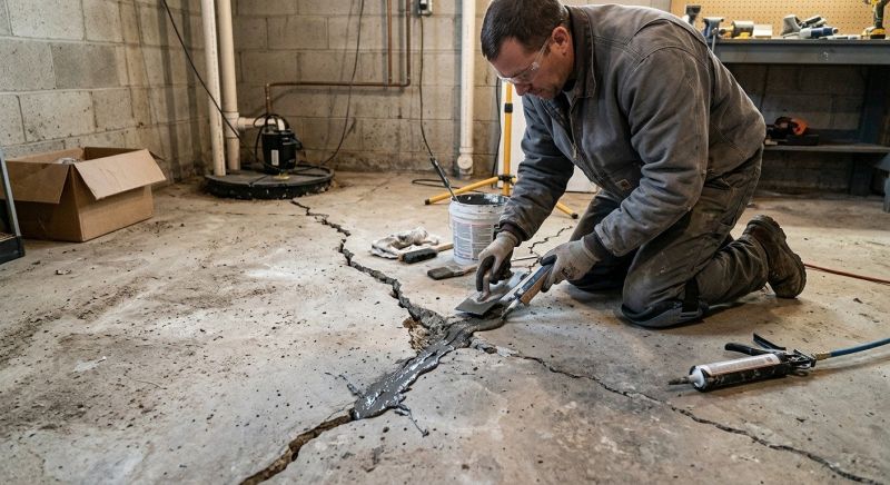 Cracked Basement Floor Repair in Redlands, CA