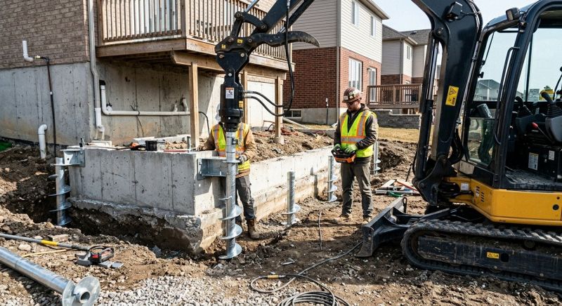 Helical Piers Installation in Redlands, CA