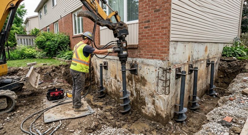 Helical Piers Installation in Redlands, CA